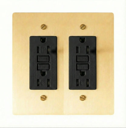 Prise double Galveno Vintage en laiton massif