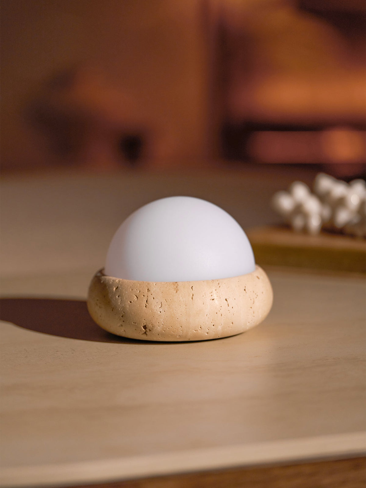 Lampe de table Wabi-Sabi en travertin Orlando