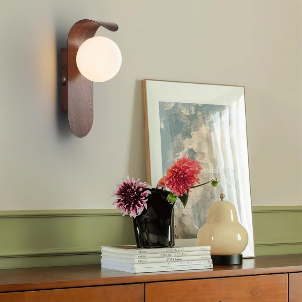 Applique murale globe minimaliste en bois Velmara