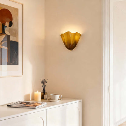 Applique murale en verre drapé
