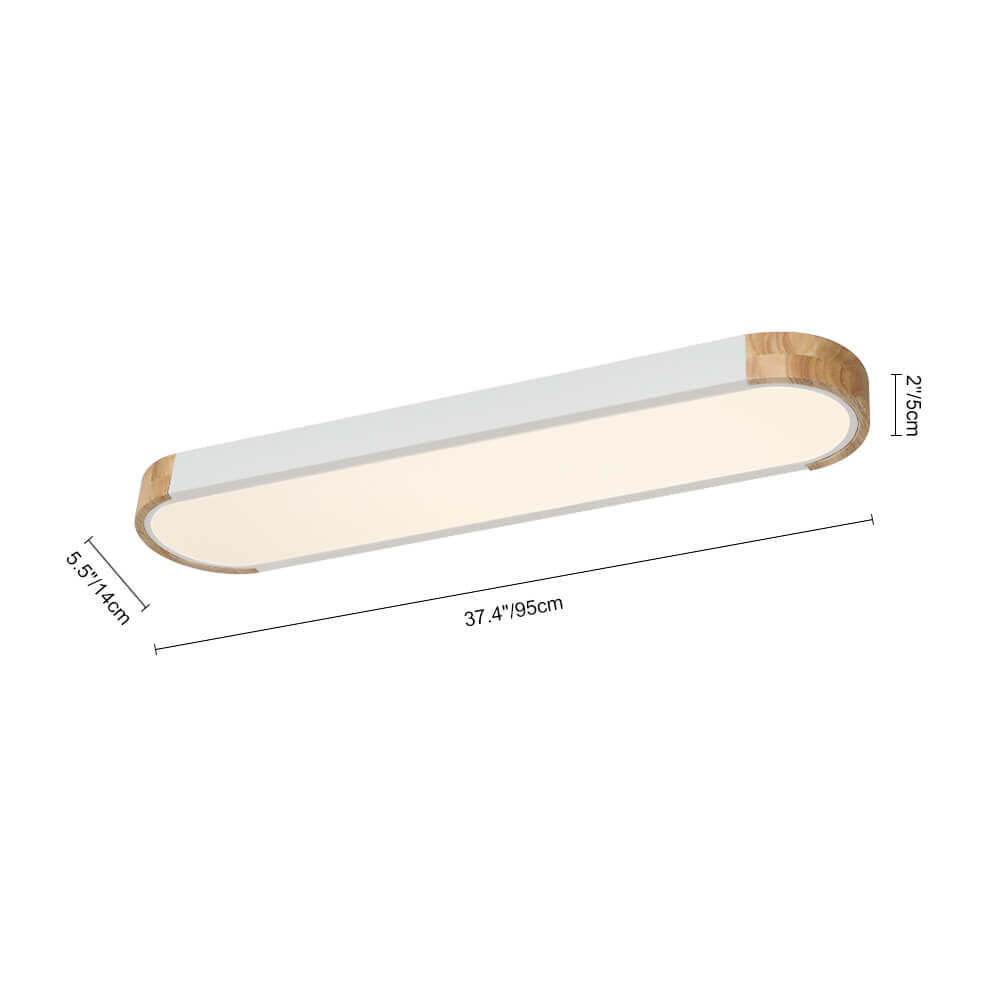Plafonnier LED ovale en bois minimaliste Ovalyn