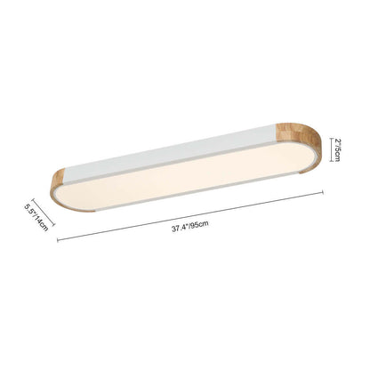 Plafonnier LED ovale en bois minimaliste Ovalyn