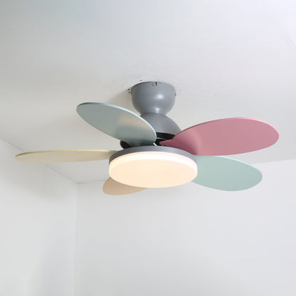 Ventilateur de plafond en bois à pales en forme de fleur