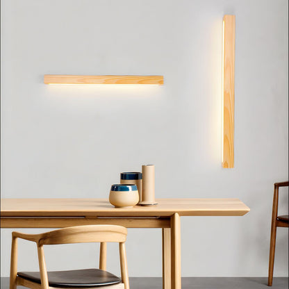Applique murale linéaire fine en bois