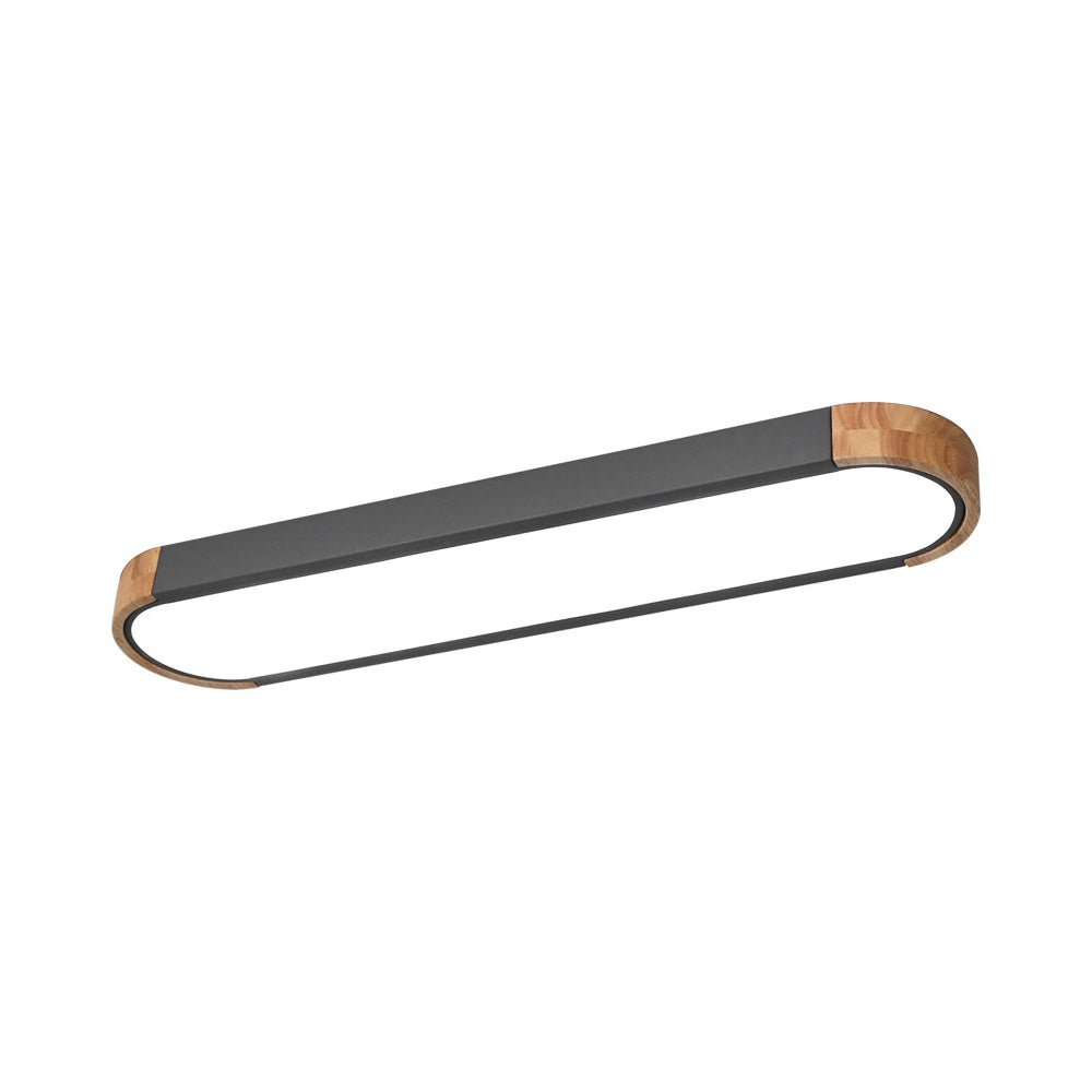 Plafonnier LED ovale en bois minimaliste Ovalyn