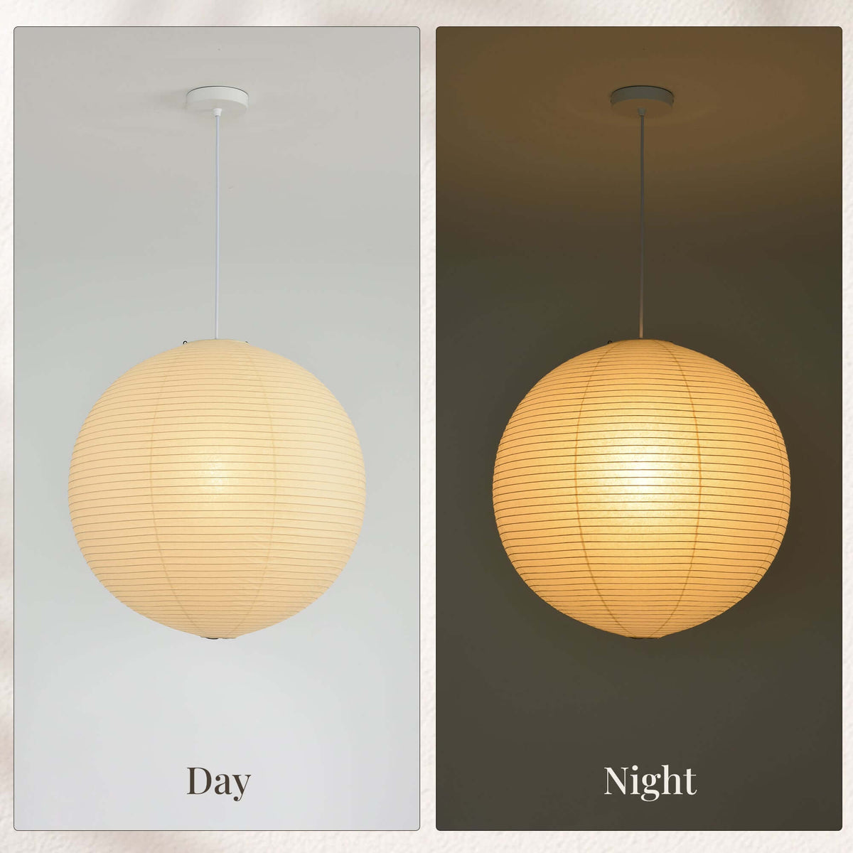 Suspension globe en papier washi