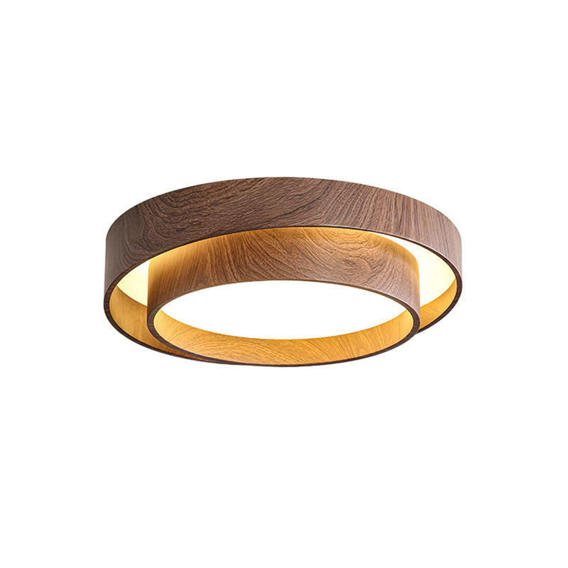 Plafonnier en spirale avec anneau couleur noyer