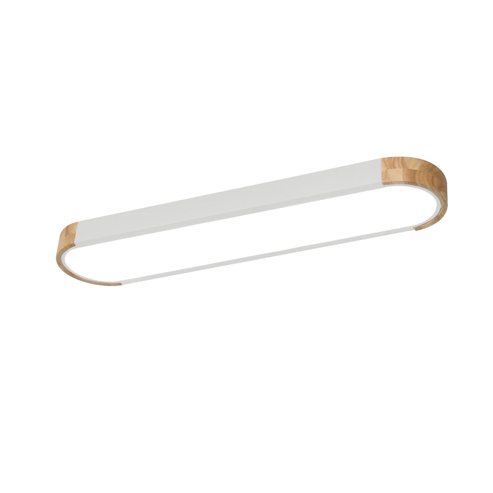 Plafonnier LED ovale en bois minimaliste Ovalyn