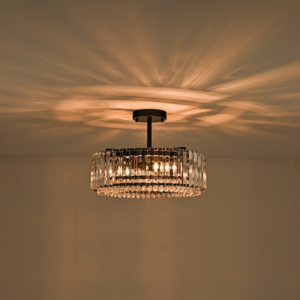 Plafonnier glamour en cristal sculpté