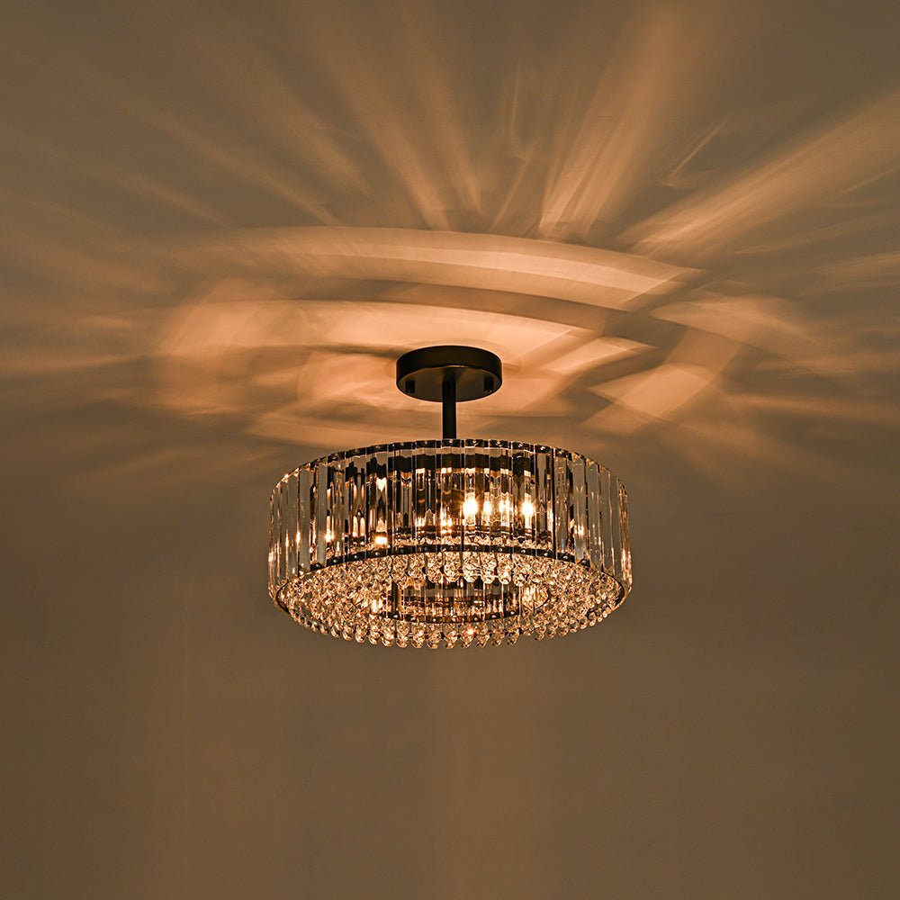 Plafonnier glamour en cristal sculpté