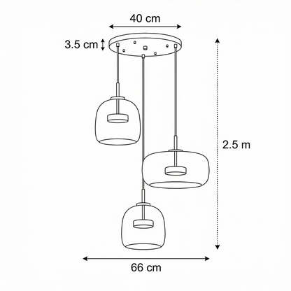 Suspension en verre teinté nordique Lumira