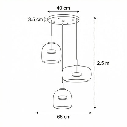 Suspension tambour en verre teinté