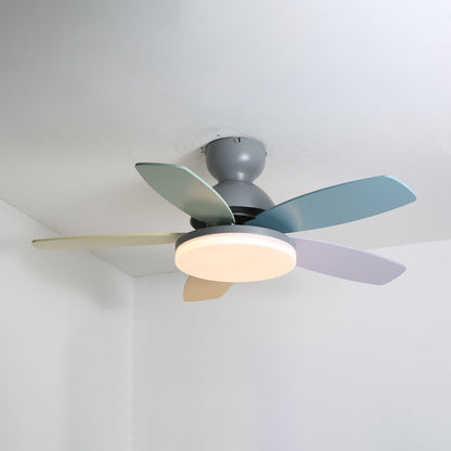 Ventilateur de plafond en bois à pales en forme de fleur