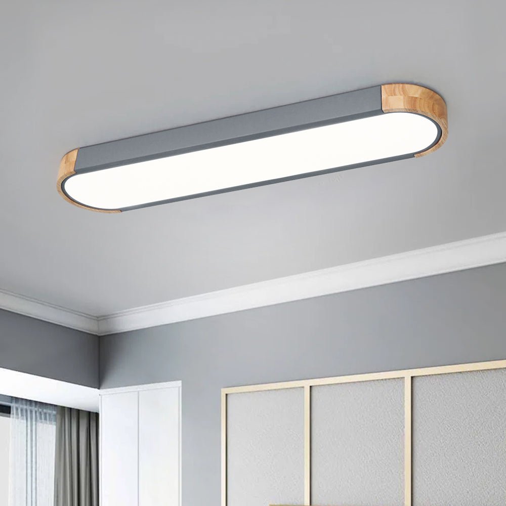 Plafonnier LED ovale en bois minimaliste Ovalyn