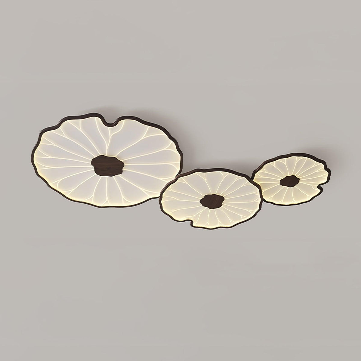 Plafonnier effet grain de bois Waterlily