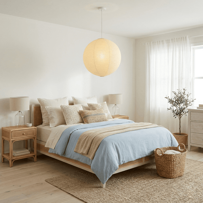 Suspension globe en papier washi