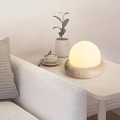 Lampe de table Wabi-Sabi en travertin Orlando