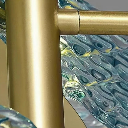 Lustre en verre à plumes de paon