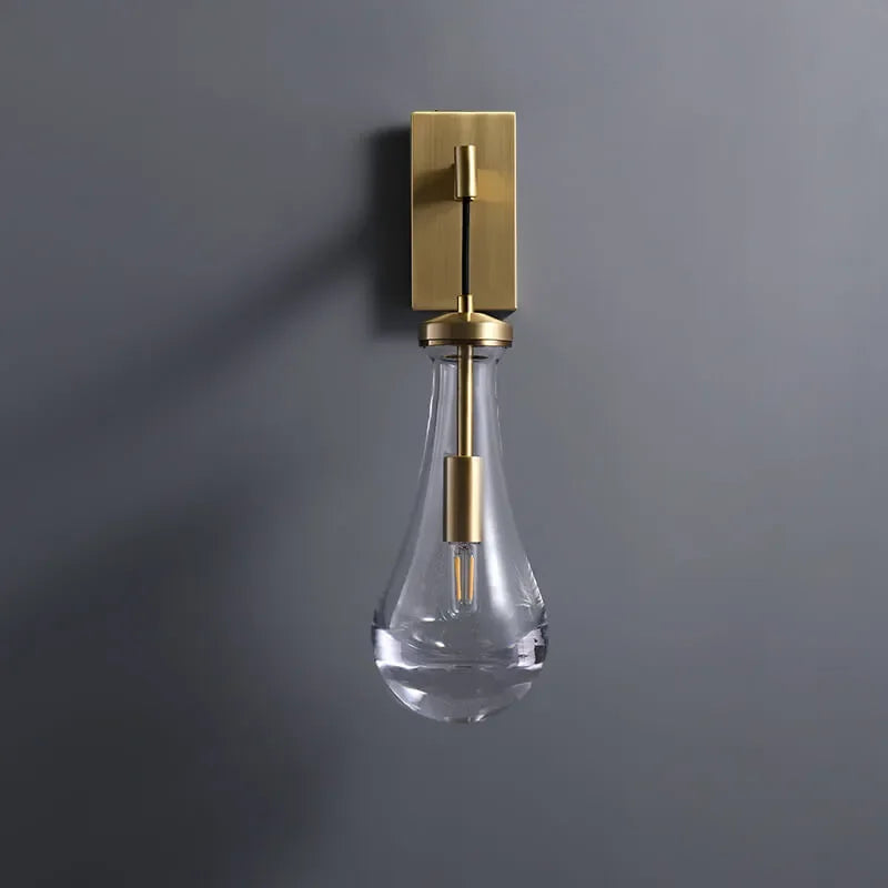 Applique murale en verre en forme de goutte d’eau
