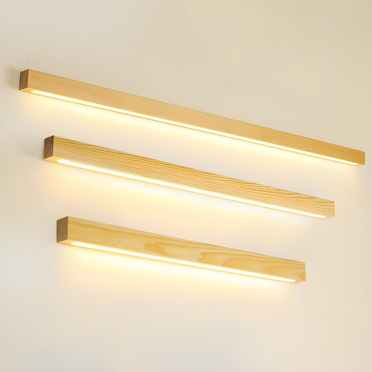Applique murale linéaire fine en bois