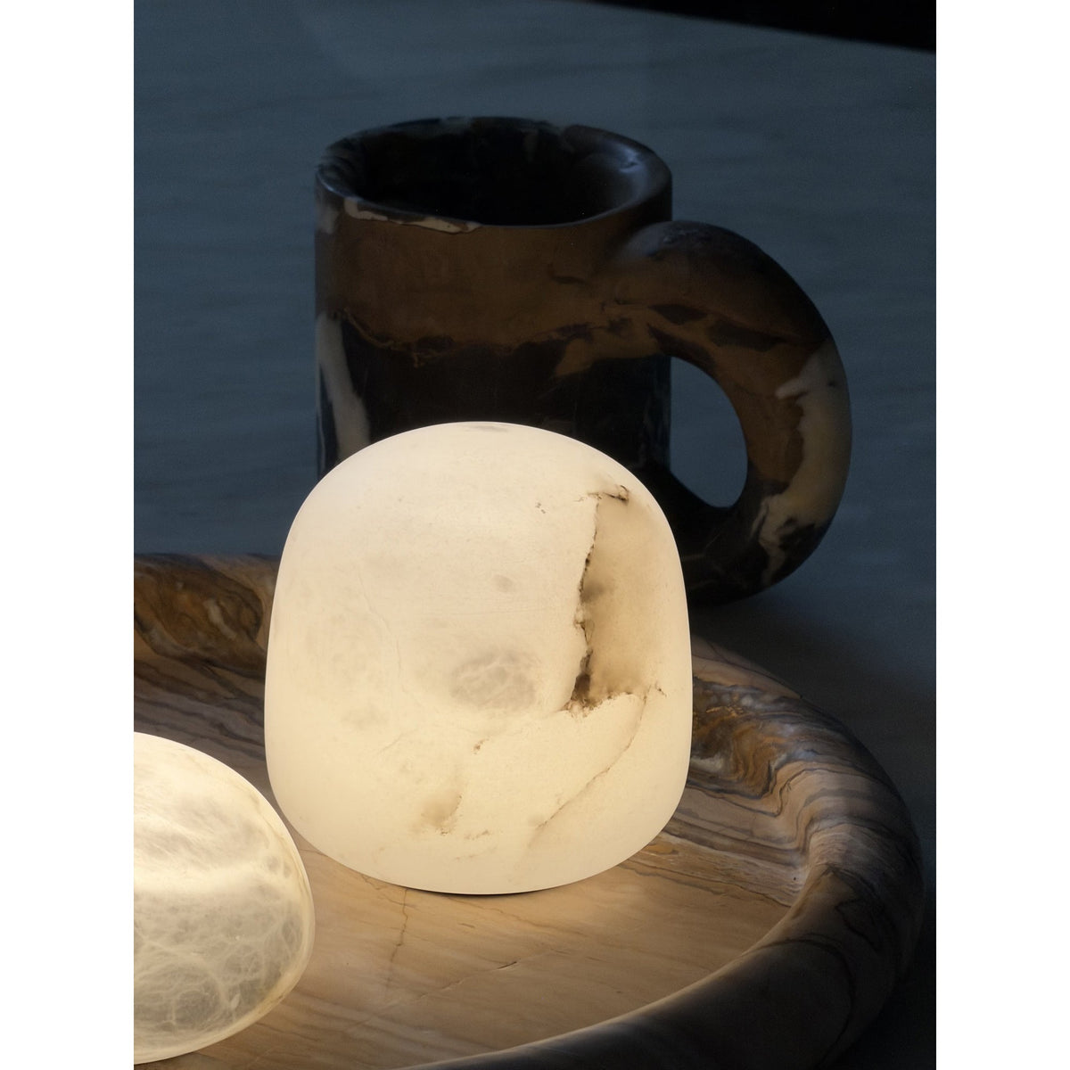 Lampe de table minimaliste en albâtre Alvane