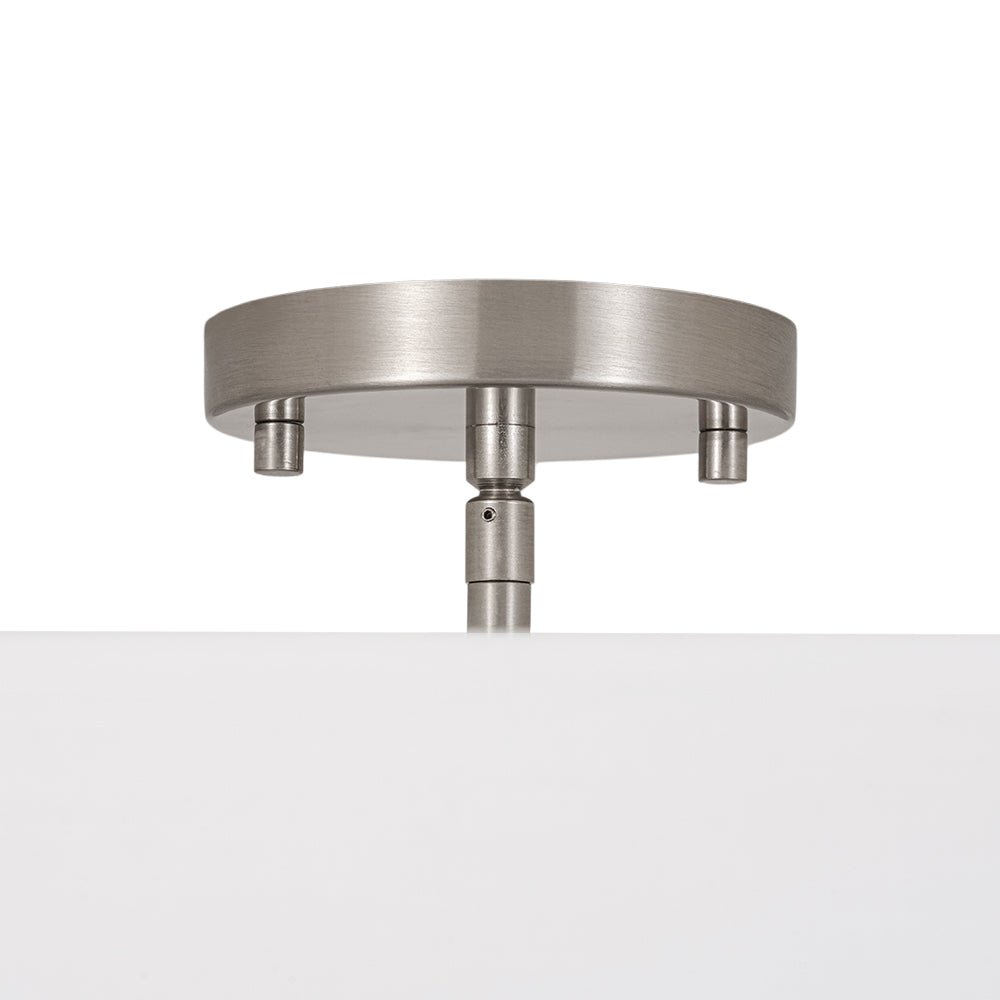 Plafonnier semi-encastré à tambour en lin blanc