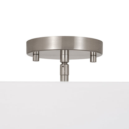 Plafonnier semi-encastré à tambour en lin blanc