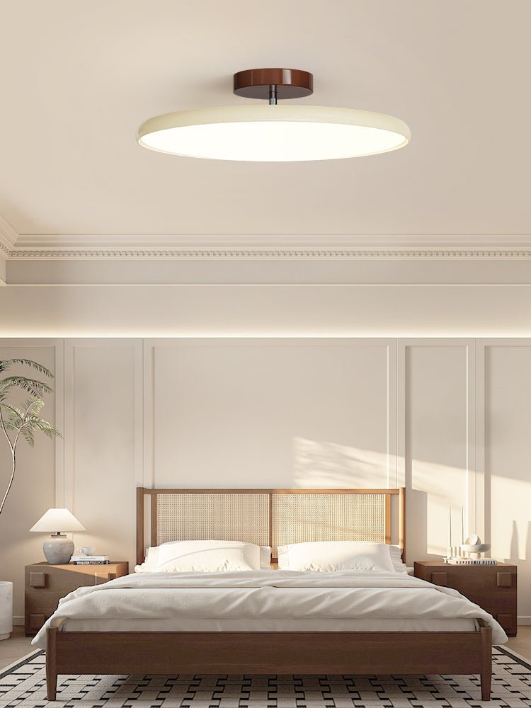 Plafonnier rond en bois orientable