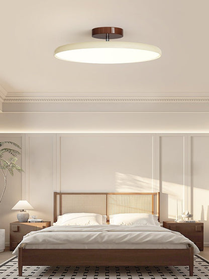 Plafonnier rond en bois orientable