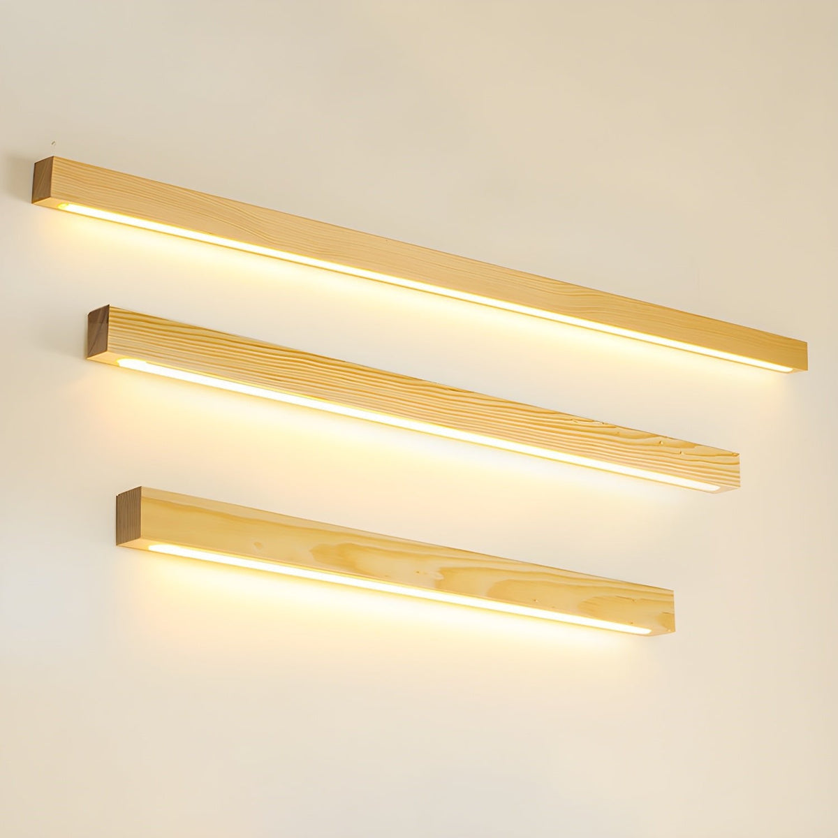 Applique murale linéaire fine en bois
