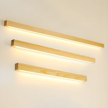 Applique murale linéaire fine en bois