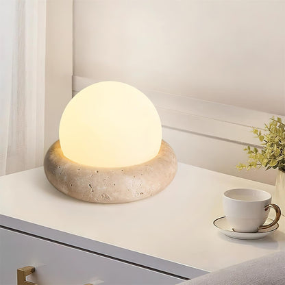 Lampe de table Wabi-Sabi en travertin Orlando