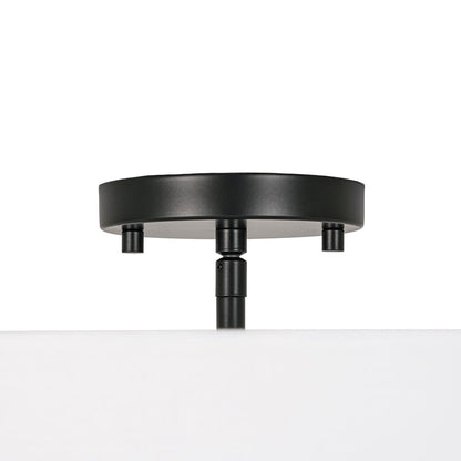 Plafonnier semi-encastré à tambour en lin blanc