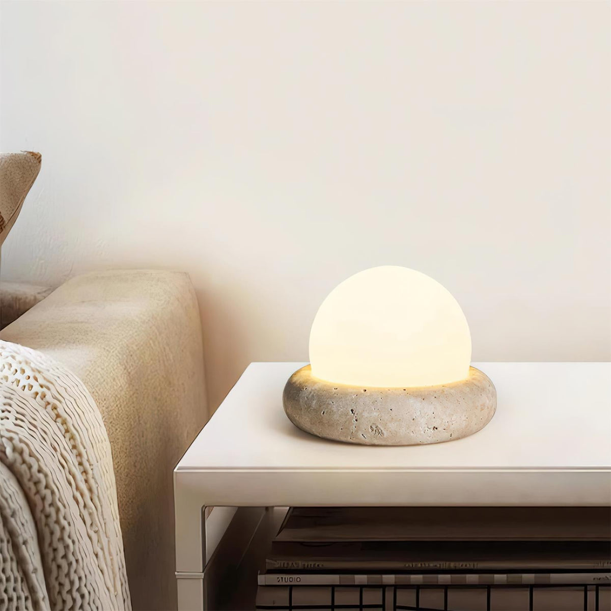 Lampe de table Wabi-Sabi en travertin Orlando