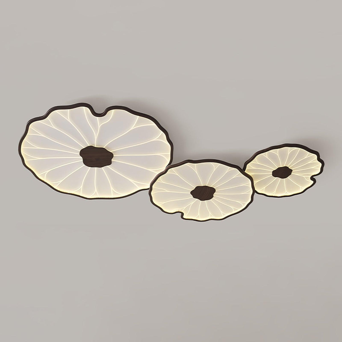 Plafonnier effet grain de bois Waterlily