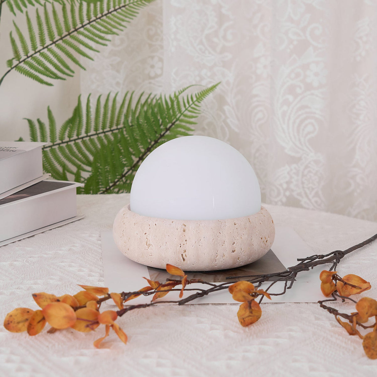 Lampe de table Wabi-Sabi en travertin Orlando