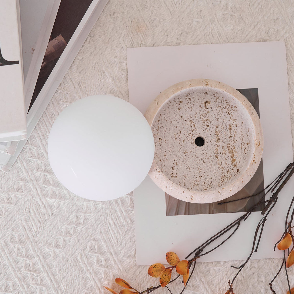 Lampe de table Wabi-Sabi en travertin Orlando