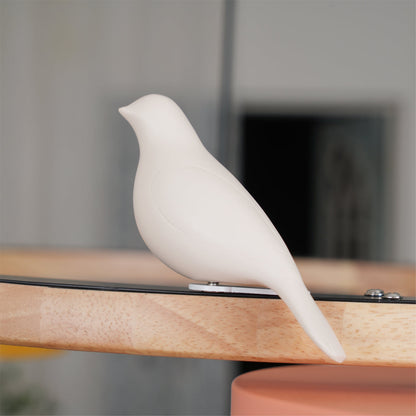 Lustre rond en bois avec oiseaux