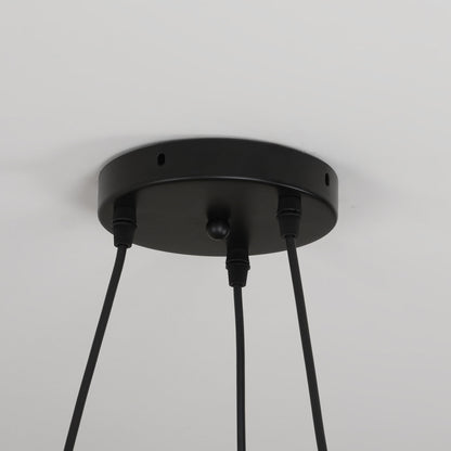 Lustre rond en bois avec oiseaux