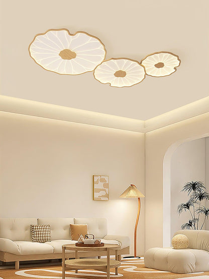 Plafonnier effet grain de bois Waterlily