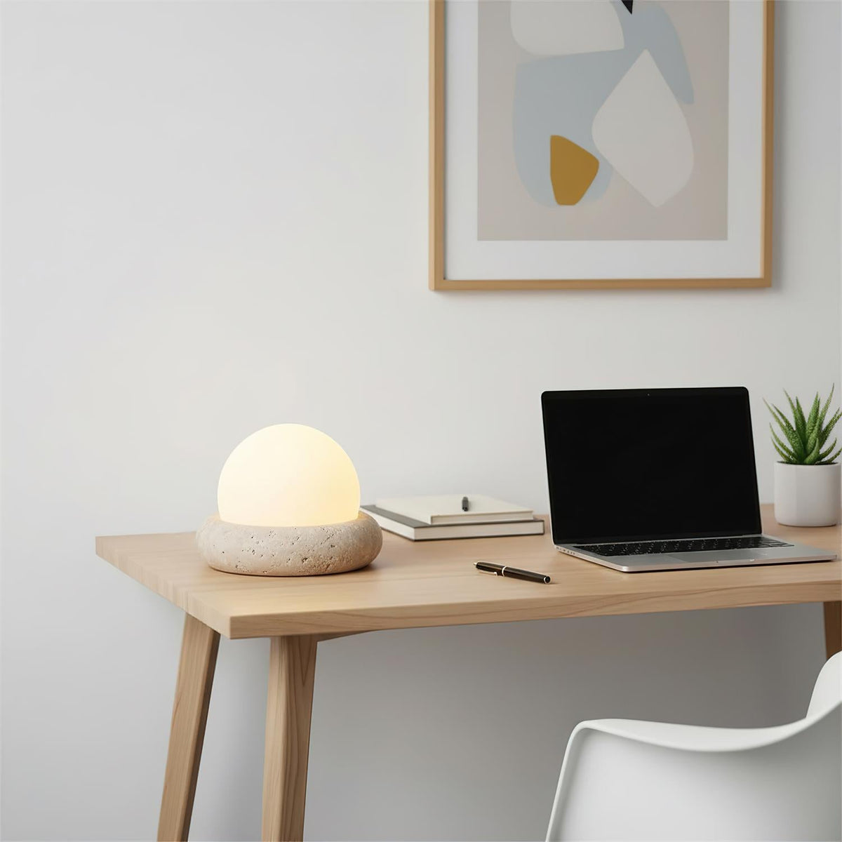 Lampe de table Wabi-Sabi en travertin Orlando