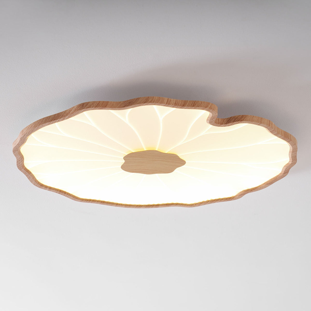 Plafonnier effet grain de bois Waterlily