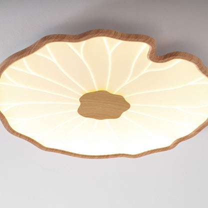 Plafonnier effet grain de bois Waterlily