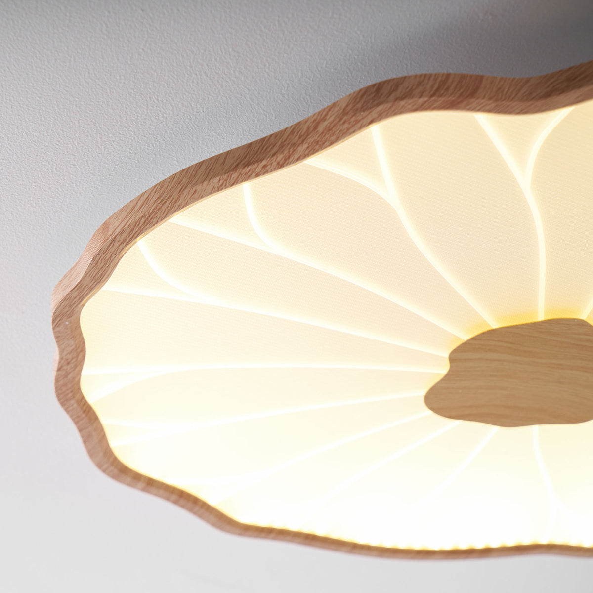 Plafonnier effet grain de bois Waterlily