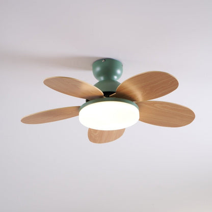 Ventilateur de plafond en bois à pales en forme de fleur
