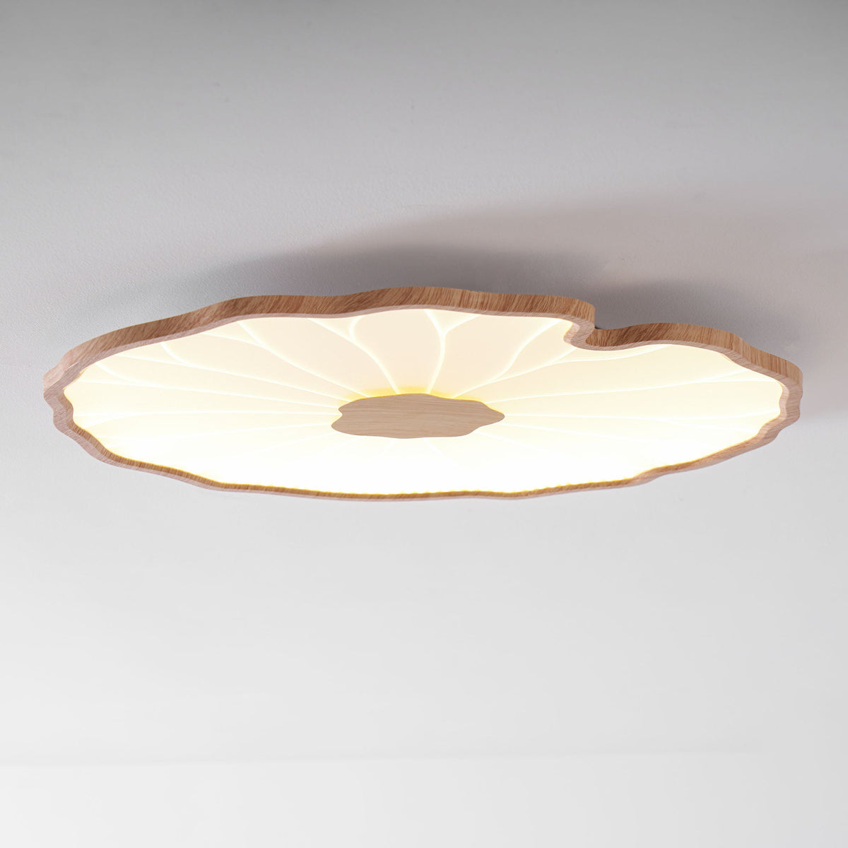 Plafonnier effet grain de bois Waterlily