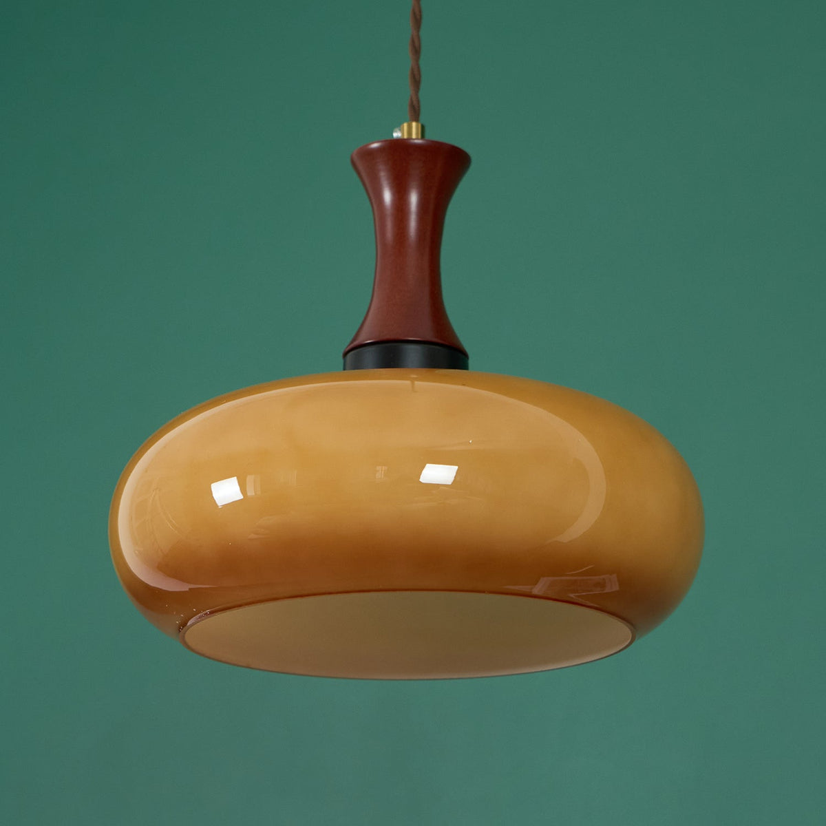 Suspension à brancher en verre ambré