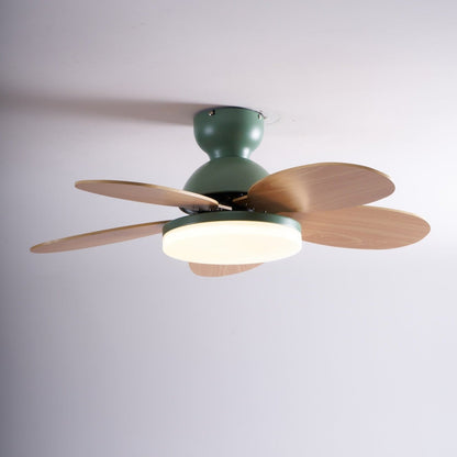 Ventilateur de plafond en bois à pales en forme de fleur