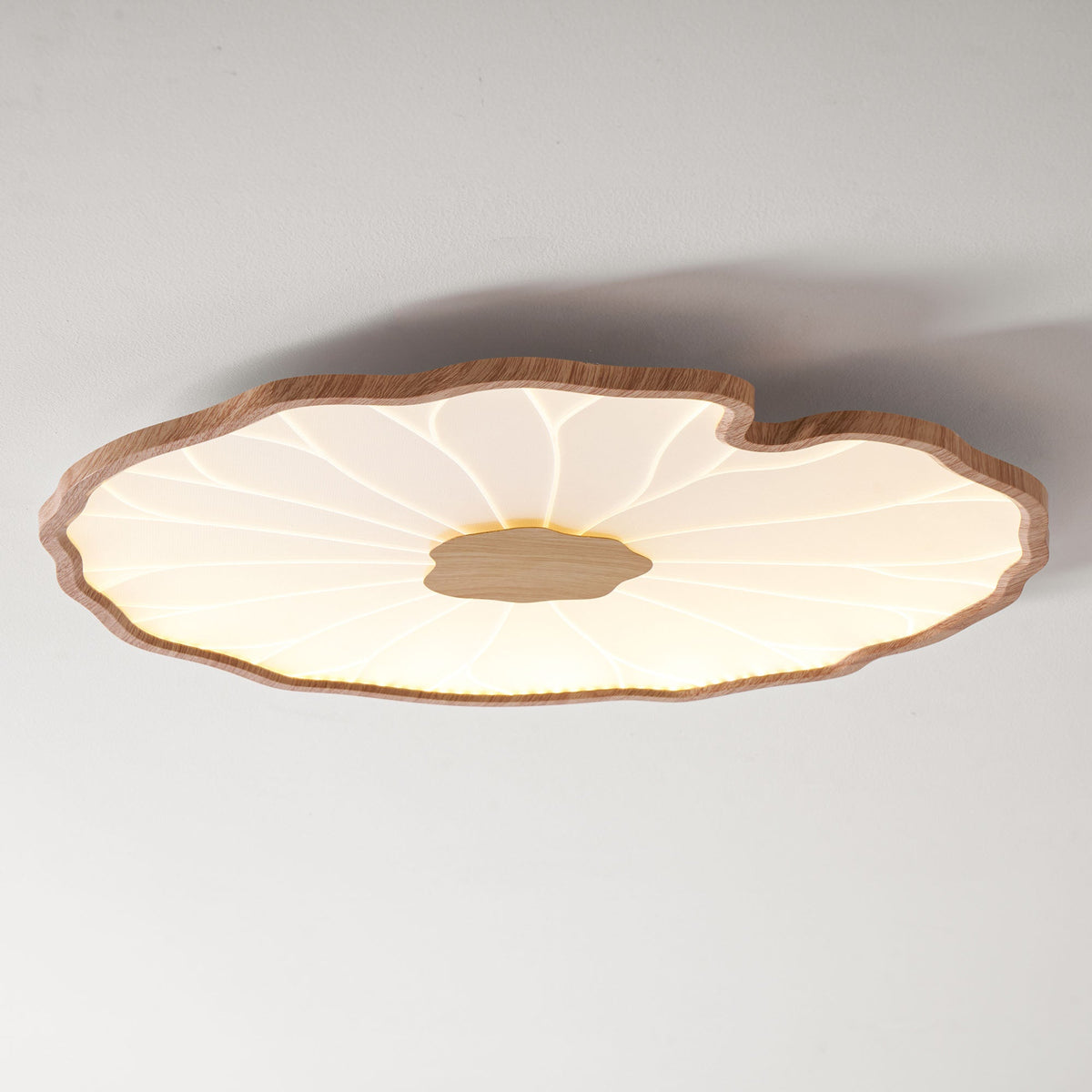 Plafonnier effet grain de bois Waterlily
