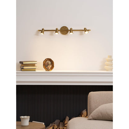 Applique murale linéaire en laiton avec spot